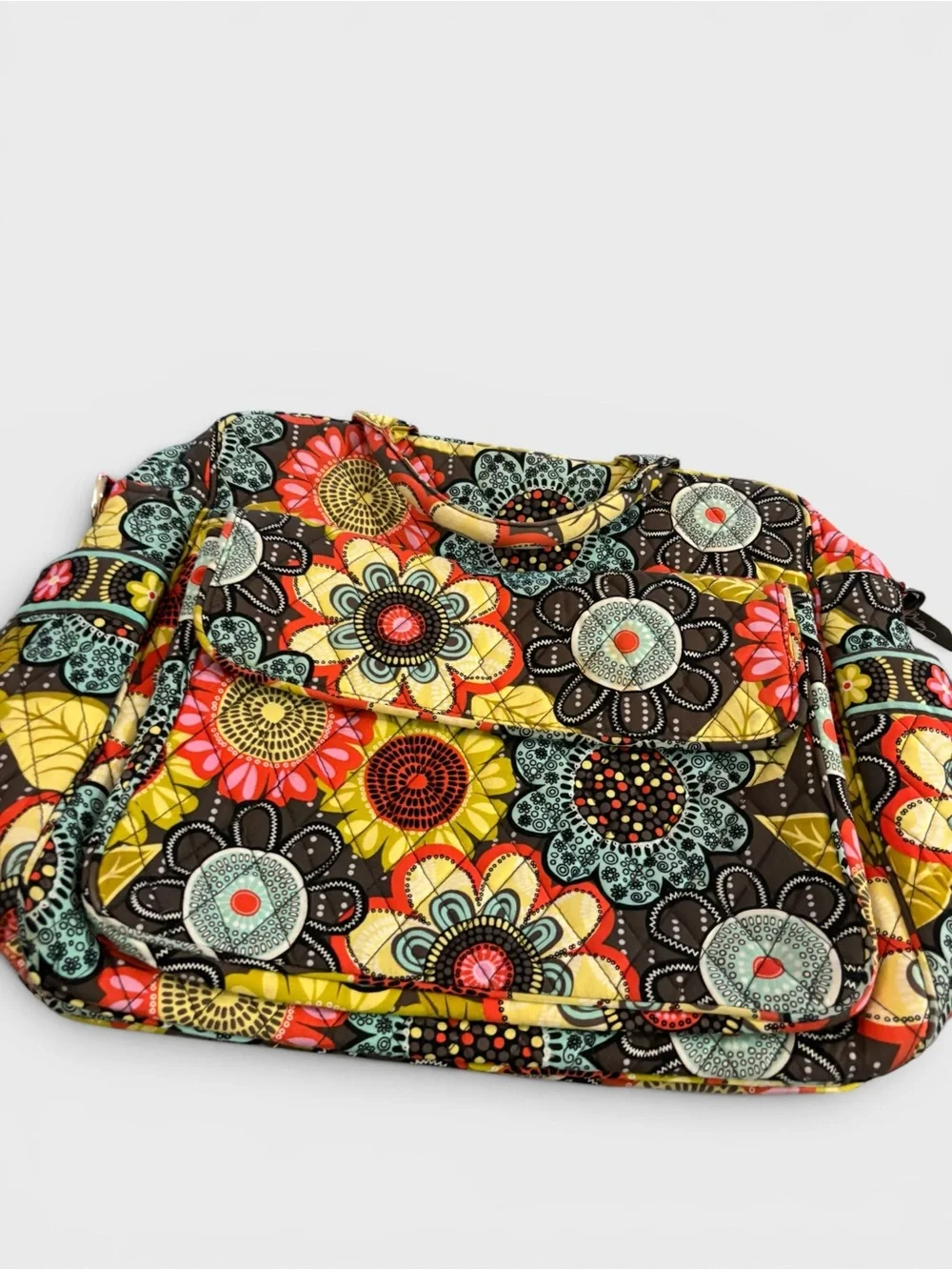 Retired Vera Bradley Flower Shower Multicolor Floral Quilted Tote Bag